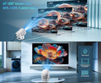 Proyector 4K con Soporte 1080P HD Local con Wifi6 y BT5.4, 650ANSI, Cine en Casa con Enfoque Automático y Keystone, para Uso en Interiores, Proyector Inteligente Compatible con Teléfono/Dispositivo TV/PC/PS5