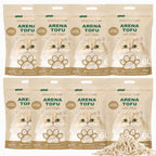 BPS Arena de Tofu para Gatos 6L - Sin Polvo Fácil de Aglomerar y Controla Olores - Biodegradable y Segura para Gatitos - Pack de 8 Bolsas