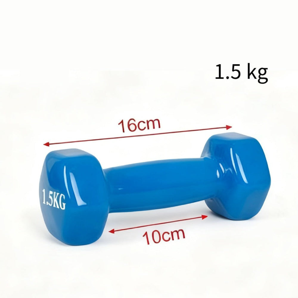 Mancuernas pequeñas de varios tamaños, azul brillante, adecuadas para uso doméstico y en el gimnasio, para fortalecer antebrazos y parte superior de los brazos, entrenamiento muscular, unisex, 0,5 kg, 1 kg, 1,5 kg, 2 kg, 3 kg, mancuernas pequeñas.