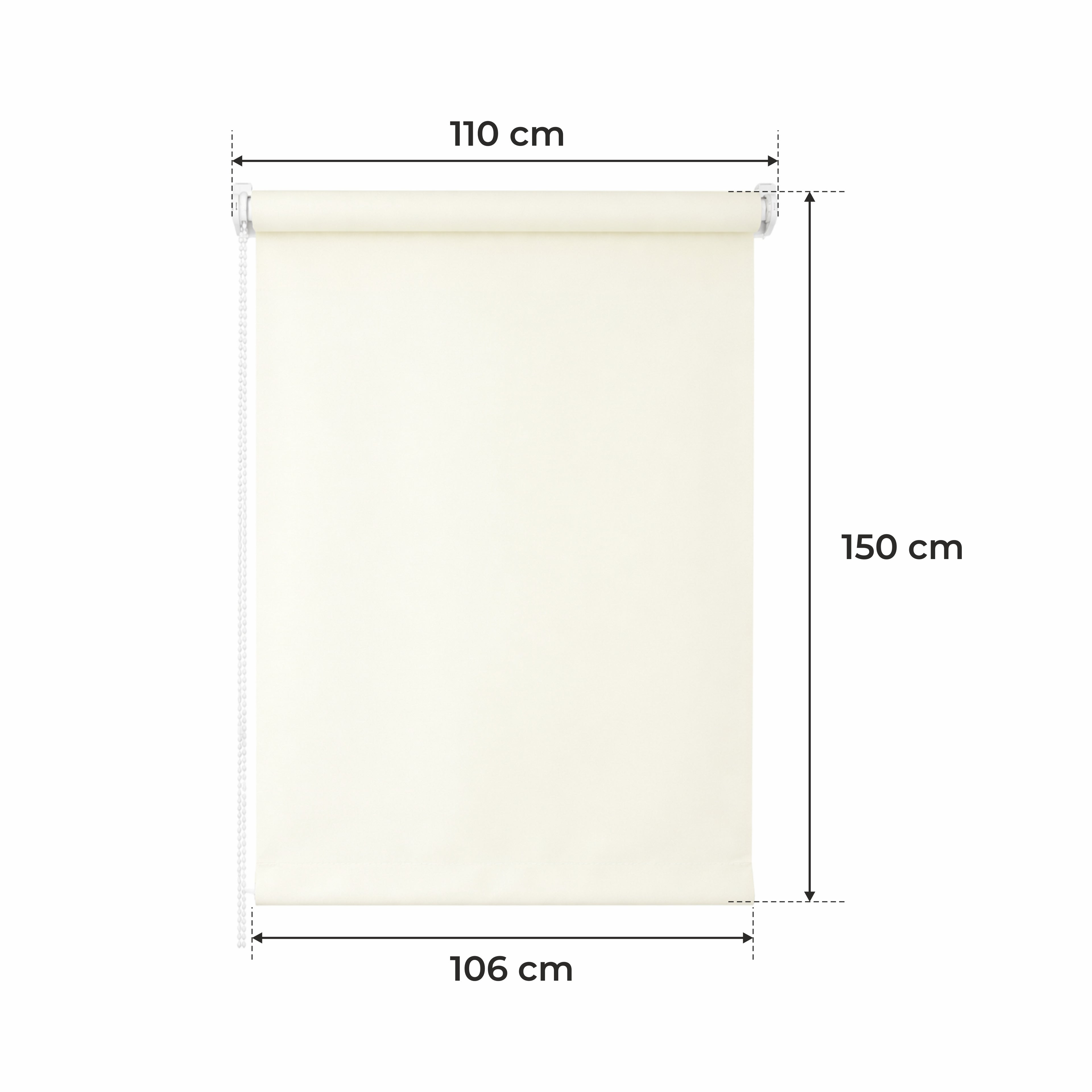Persiana Enrollable para Ventana • CREMA • 32 tamaños • BOJANEK MINI PERSIANA ENROLLABLE • soportes ajustables • instalación sin taladro • persiana con mecanismo de cadena • cubierta protectora solar • ideal para salas, dormitorios, cocinas, oficinas • pe