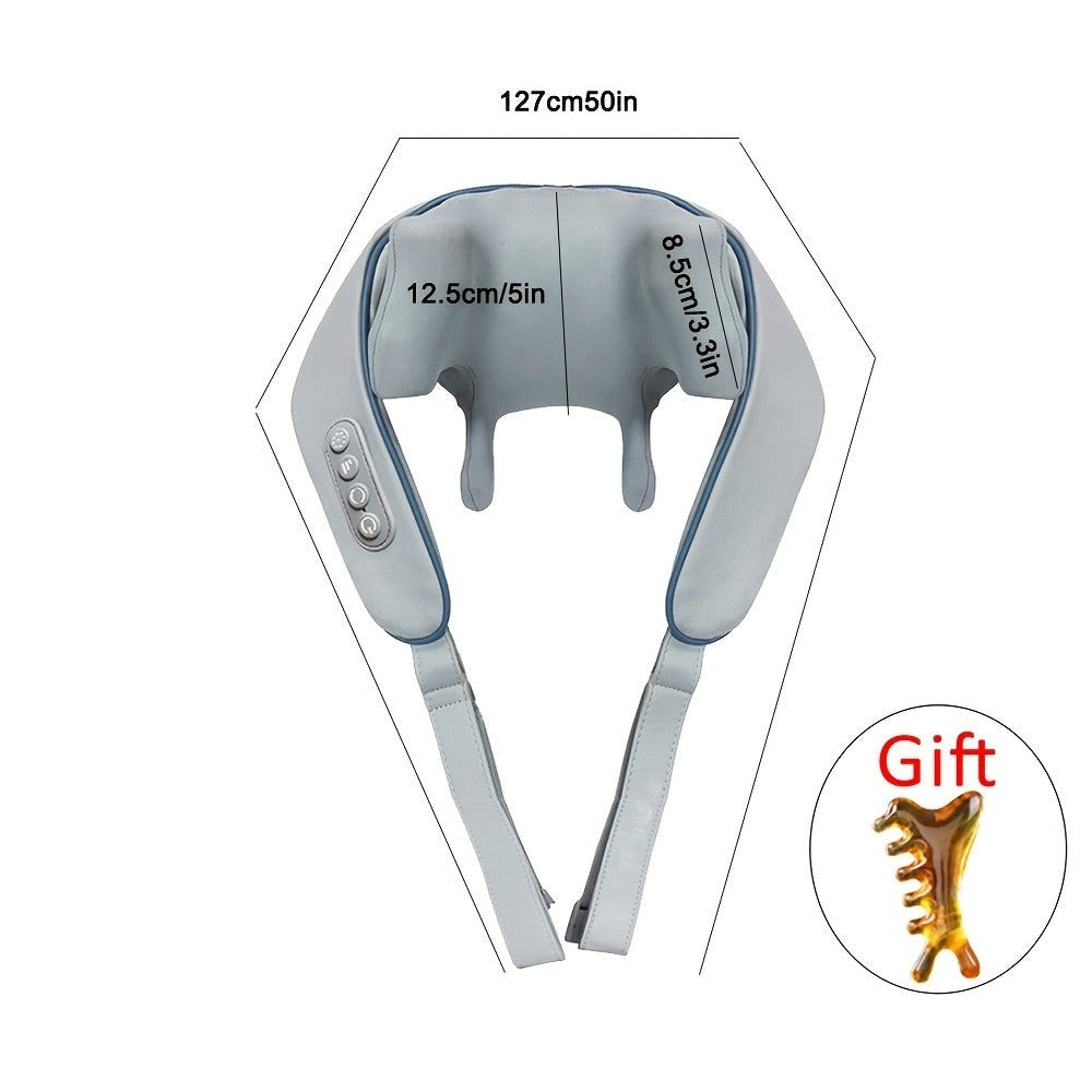 Masajeador de hombros y cuello 6D, que simula un masaje manual, puede masajear los hombros, el cuello y los músculos del trapezo, como una persona real que masajea para el hogar, la oficina, los viajes, el coche. Un gran regalo, masaje de cuerpo completo