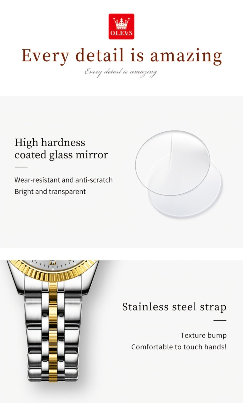 OLEVS Reloj de Mujer Clásico de Negocios, Relojes Analógicos de Cuarzo para Mujer, Relojes Elegantes de Lujo de Acero Inoxidable con Diamantes de Rhein, Relojes Luminosos para Mujer con Calendario y Fecha para Damas, Regalos Románticos, Reloj de Pulsera p