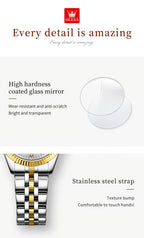OLEVS Reloj de Mujer Clásico de Negocios, Relojes Analógicos de Cuarzo para Mujer, Relojes Elegantes de Lujo de Acero Inoxidable con Diamantes de Rhein, Relojes Luminosos para Mujer con Calendario y Fecha para Damas, Regalos Románticos, Reloj de Pulsera p
