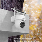 Cámara de Seguridad Exterior ANRAN 2K WiFi: Carga Solar Integrada, Funciona con Batería e Inalambrica Visión Nocturna a Color Detección Humana Chat en Ambos Sentidos Alarma Sonora Compatible Con Alex