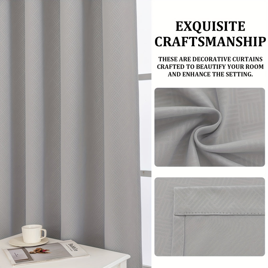 Cortinas opacas YSTYLE 2, método de colgante perforado, protección solar, protección de la privacidad, aislamiento térmico, reducción de ruido, adecuadas para diversas decoraciones de interiores como dormitorios, salas de estar y restaurantes