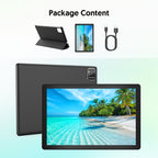 Tabletas Android | Tableta nueva con sistema Android 15, 10.1 pulgadas, 12 (3+9) GB de RAM, 64 GB de ROM + 1 TB de memoria ampliable, 2.0 + 8.0