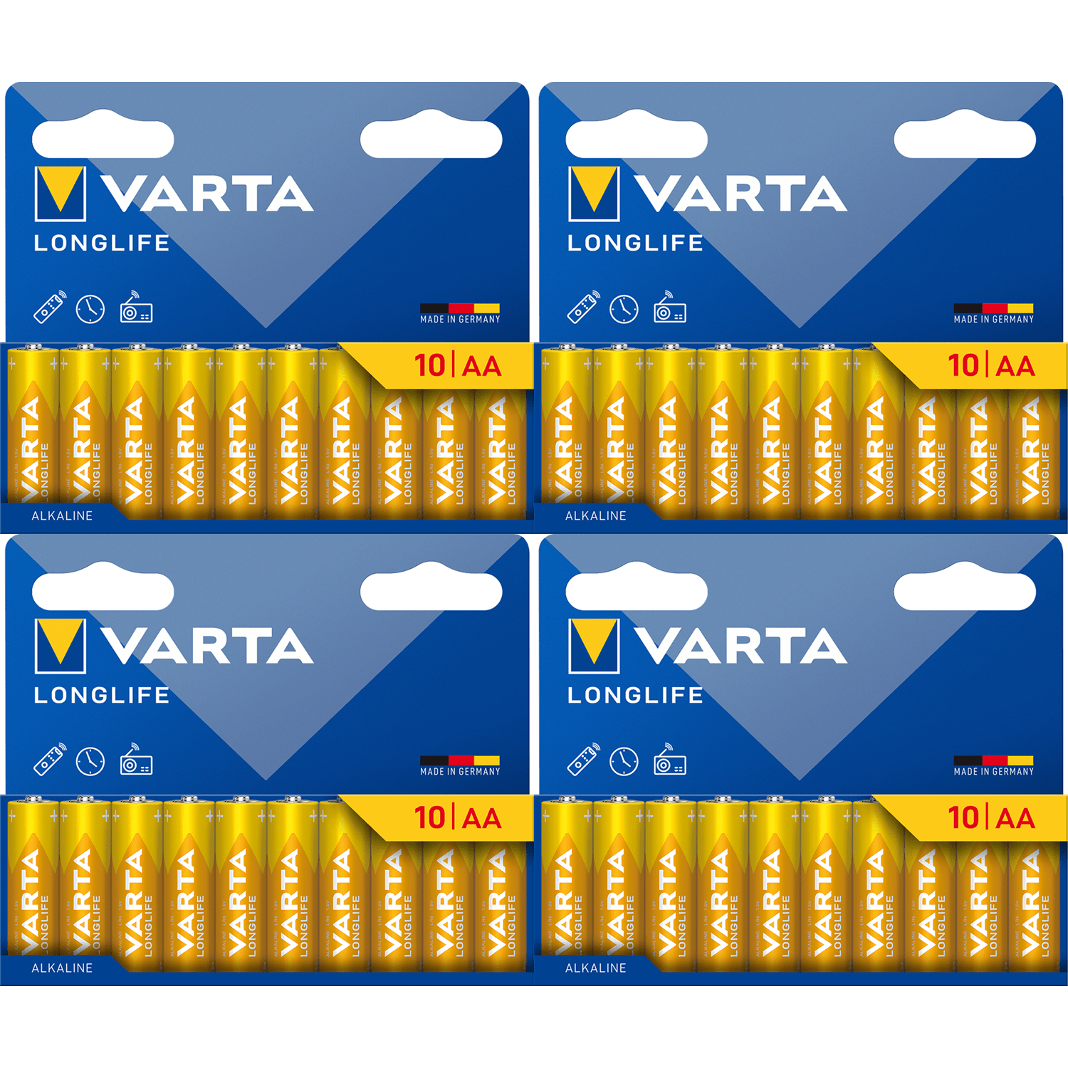 Pilas | Pilas AA Alcalinas de Alto Rendimiento, VARTA Longlife, Ultra Larga Duración, Energía Continua, Ideal para Controles Remotos, Juguetes