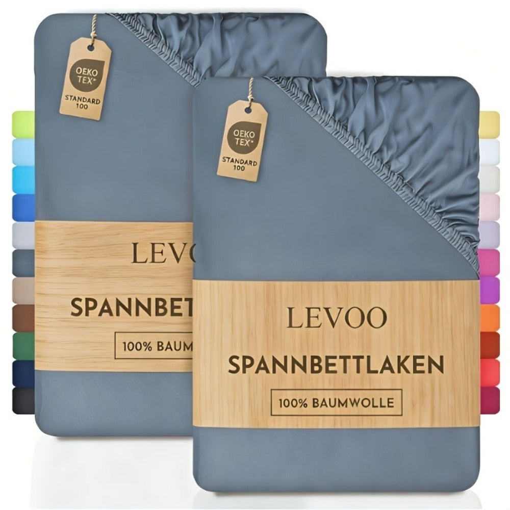 Juego de 2 piezas de sábanas de algodón puro 100%, hechas con algodón seleccionado de alta calidad de 135Gsm, hipoalergénicas, 35 cm de profundidad, ropa de cama cómoda y transpirable, adecuadas para dormitorios, residencias y habitaciones de invitados, l