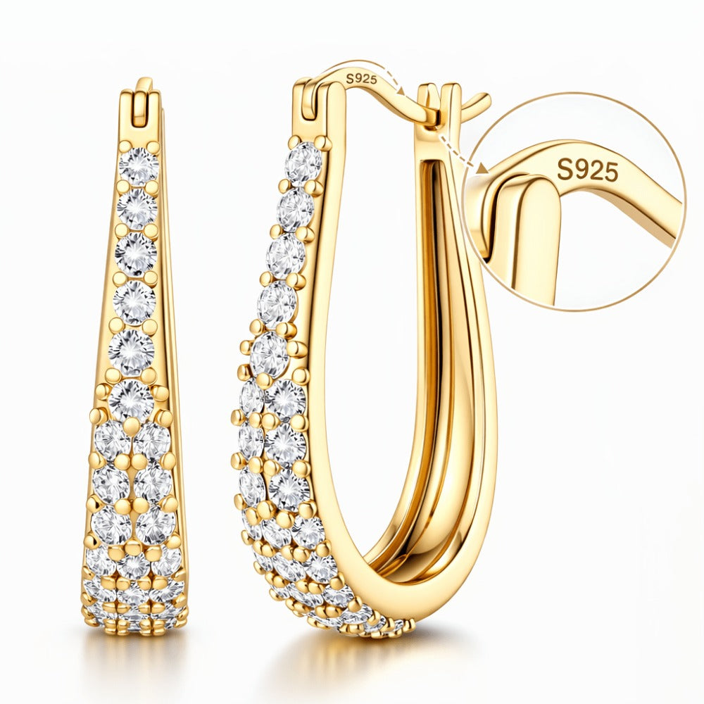 Pendientes de aro huggie de plata 925 para mujer, hipoalergénicos, dorados, listos para fiesta y para regalar, incluye caja de regalo prémium