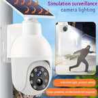 Lámpara de seguridad inteligente con energía solar, -rated; Lámpara de iluminación con sensor de movimiento con energía solar; Batería de litio de 2200 MAh, Foco de cámara de vigilancia de doble con forma realista; Sin funcionalidad de vigilancia real; Lá