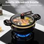 Olla de hierro fundido de 8 litros de alta resistencia | Incluye una cuchara, ideal para cocinar y hacer estofados, multifuncional con tapa, compatible con cocinas de gas e inducción, excelente retención de calor, perfecta para cocinas modernas