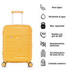 Maleta de cabina de 55x38x22cm (44L) de polipropileno - Candado incorporado - 20 pulgadas