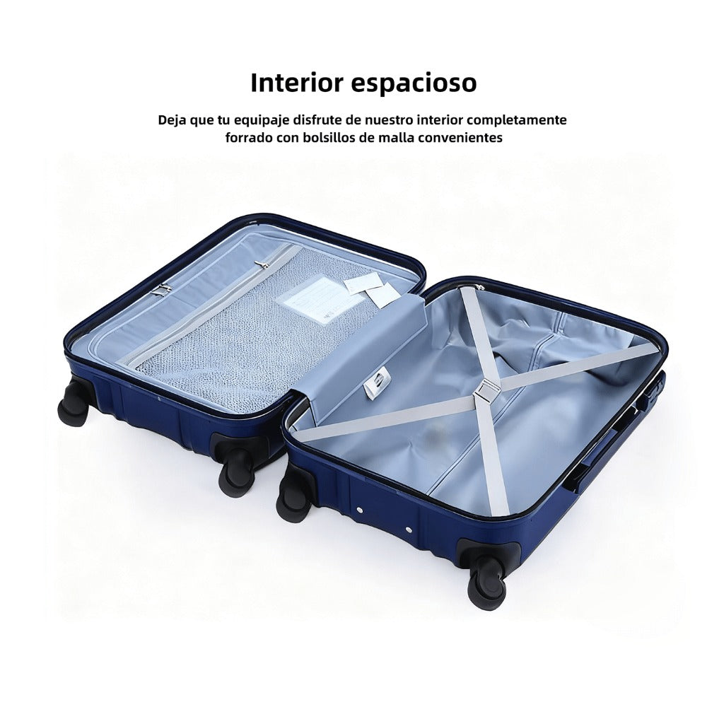 Maleta de 20 Pulgadas, Carcasa Ligera de ABS, Cerradura Numérica, 4 Ruedas Giratorias 360°, Asa Telescópica de Aluminio, Varilla Regular / Ancha
