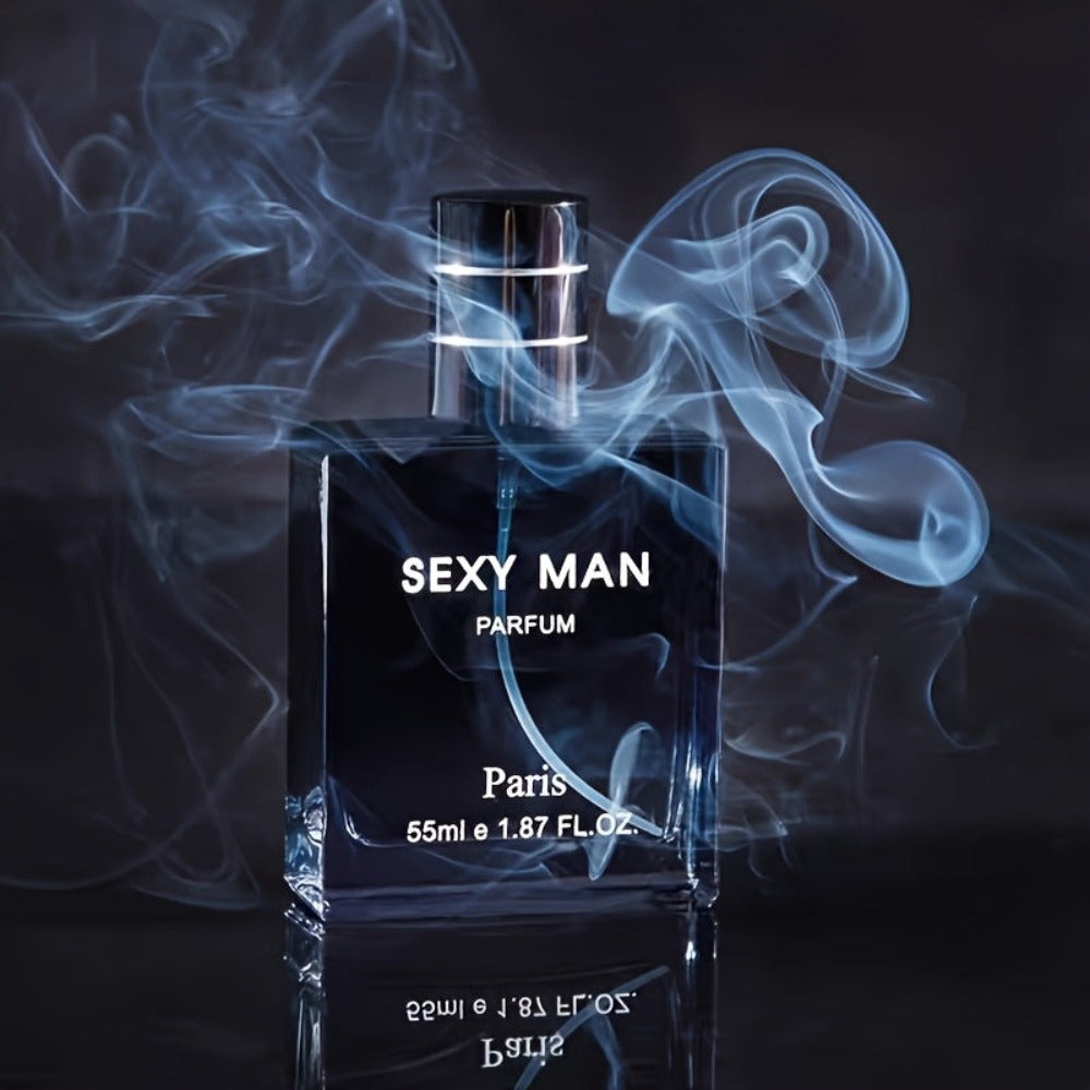 SEXY MAN Perfume para Hombre | Fragancia Parisina, 2 Opciones: Botella Negra (Bergamota, Cedro, Cuero) / Botella Azul (Lima, Violeta, Almizcle), Aroma Encantador para Uso Diario y Citas