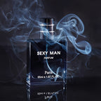 SEXY MAN Perfume para Hombre | Fragancia Parisina, 2 Opciones: Botella Negra (Bergamota, Cedro, Cuero) / Botella Azul (Lima, Violeta, Almizcle), Aroma Encantador para Uso Diario y Citas