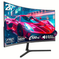 Monitor de gaming curvo Gawfolk de 27 pulgadas 100Hz, pantalla para PC Full HD 1080P, pantalla de ordenador sin bisel de 1800R con tecnología FreeSync y cuidado ocular, compatible con VESA