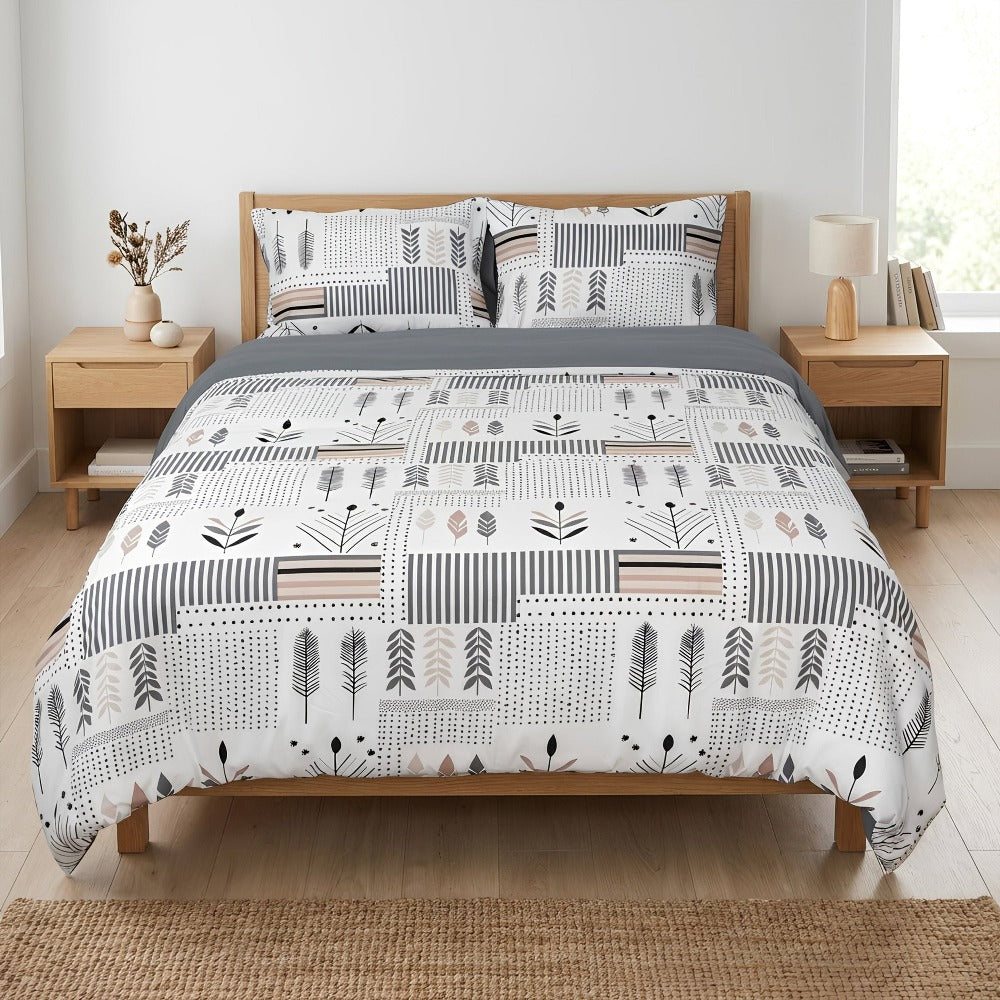 H HANSEL HOME Juego de Funda Nórdica Microfibra Transpirable – Set de Ropa de Cama con Funda de Edredón y Fundas de Almohada – Conjunto 2/3 Piezas para Dormitorio