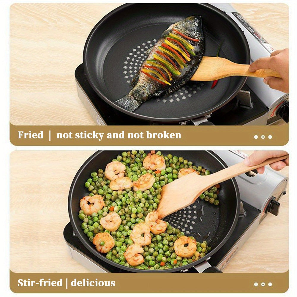 Sartén Multifuncional Antiadherente de Hierro Fundido de 24/26Cm, Compatible con Lavavajillas, Inducción Suave, Ideal para Freír Huevos, Bistec, Panqueques - Sin Tapa, Perfecta para Estufas de Gas y Eléctricas