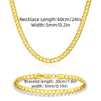 Set de Joyería para Mujer en Plata 925, Joyería Femenina 5Mm Collar Cubano Pulsera Set de Dos Piezas, Joyería Unisex con Charm Elegante, un Regalo para Damas, Unisex, Regalos de Halloween y Navidad, Regalos para Parejas, Viene con una Caja de Regalo