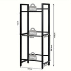 1 pza. Estante para cajones de bebidas de 3 niveles, diseñado para contener 3 cajones de bebidas, proporciona un soporte estable y ahorra espacio, hecho de metal, diseño de ángulo de inclinación con pies, acabado resistente al óxido, acabado negro.