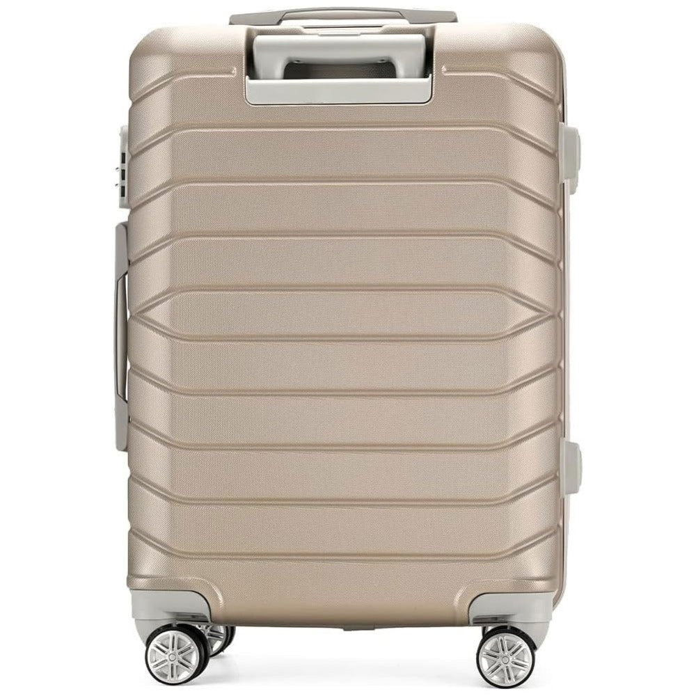 PROVITERA Conjunto de 4 maletas rígidas de ABS con estuche de belleza, maleta con asa telescópica y ruedas fáciles de rodar, carrito con cerradura y candado de código, equipaje de mano con diseño moderno ultra resistente