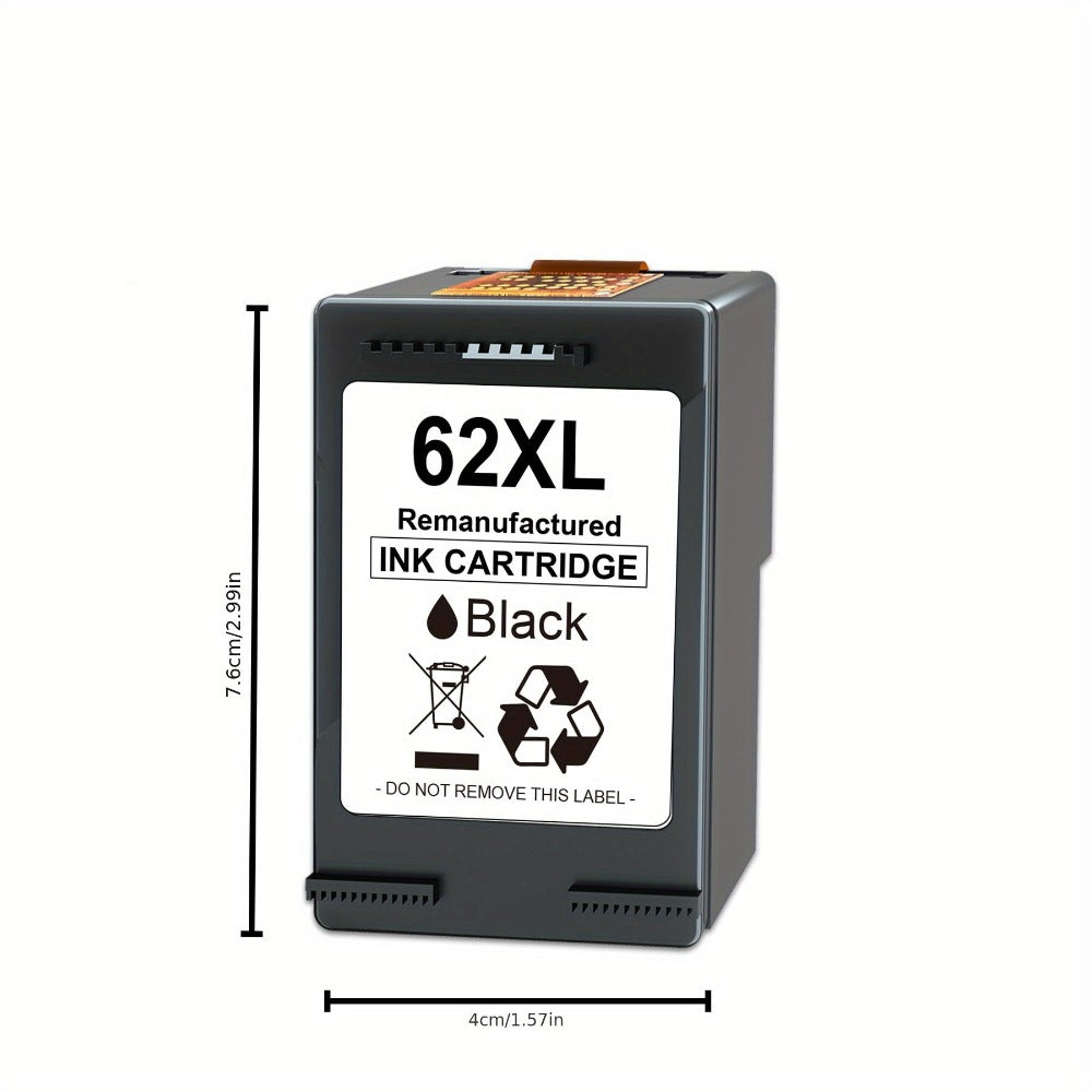Paquete de 2 cartuchos de impresora multipack 62XL 62 XL compatibles con cartuchos de impresora HP 62 para impresoras Envy 5540 5544 5545 5548 5640 5646 7640 OfficeJet 200 5740 5742 5744 (1 + 1 color)