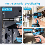 Llaves de impacto inalámbricas, Llaves de impacto de alto torque, Juegos de llaves inalámbricas, Equipadas con baterías, Baterías recargables. Brocas inalámbricas, Destornilladores compatibles con automóviles, Mecánicos de reparación de motocicletas, Entu