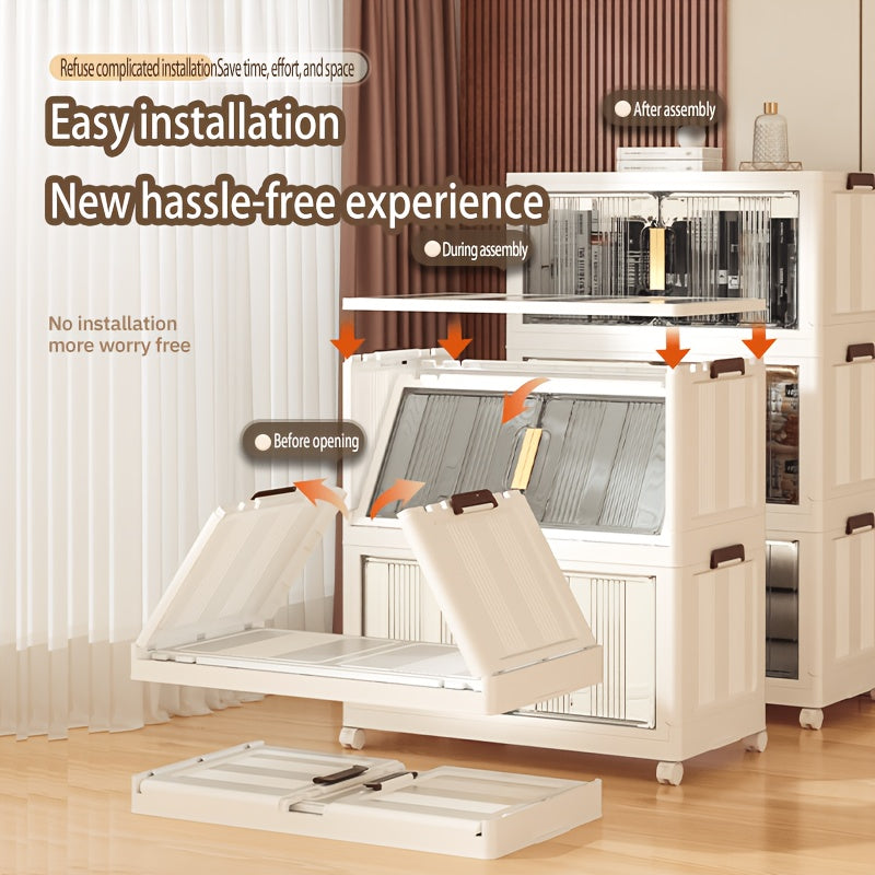 Armario plegable de almacenamiento con ruedas 88 cm plegable | Oficina, cocina y dormitorio