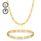 Set de Joyería para Mujer 925 Plata, Collar Figaro y Pulsera, Regalo para Noches Románticas, San Valentín, Navidad, con Caja de Regalo Adicional