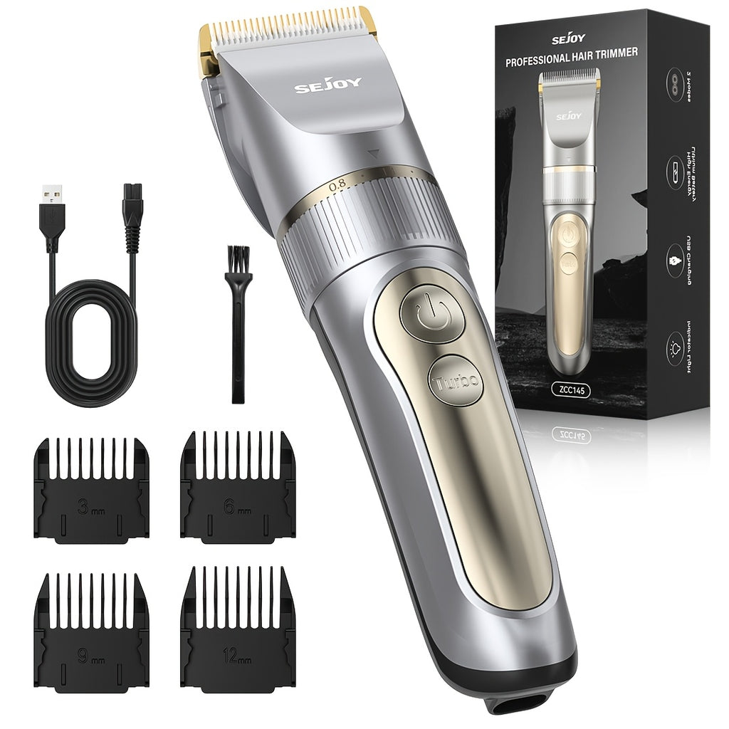 Cortapelos Profesional para Hombre, Máquina de Cortar Cabello para Barbero, Recortadora de Cabello Inalámbrica para Hombre, Kit de Aseo Inalámbrico para Corte de Cabello y Barba