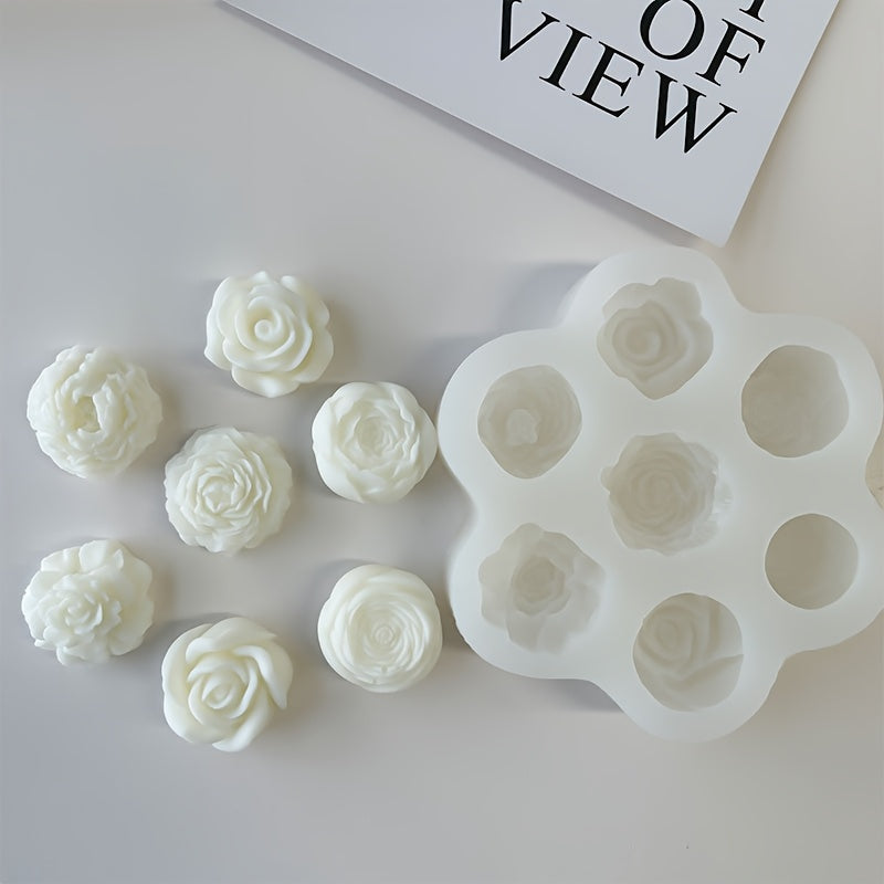 4 Piezas de Moldes de Silicona, Moldes 3D de Flores y Suculentas, Moldes para Velas DIY, Moldes en Forma de Flor de Cactus para Jabón Aromático, Cera y Resina