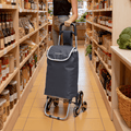 Carrito Compra Plegable de Aluminio, Carro de la compra plegable, tela Oxford bolsa,bolsa de la compra extraíble con ruedas,Carro de la Compra 6 Ruedas con Bolsa Oxford Desmontable, 95x41x28 cm, 34.6L.