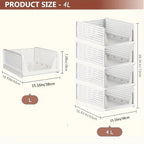 4 Cestas de Almacenamiento de Ropa Plegables, Organizadores de Cajones de Plástico para Cocina, Baño y Armarios de Oficina - La Opción Perfecta para el Día del Trabajo. Cesto de Lavandería, un Organizador de Armario Multifuncional, una Solución que Ahorra