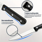 Juego de 16 cuchillos para bistec colorless con bordes serrados, juego de cuchillos para bistec de acero inoxidable, adecuado para cubiertos de hogar y restaurante, apto para lavavajillas