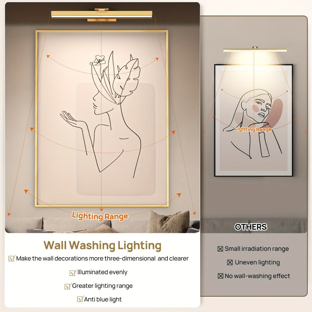 Luz LED recargable para cuadros ajustable | Para galería, dormitorio y baño