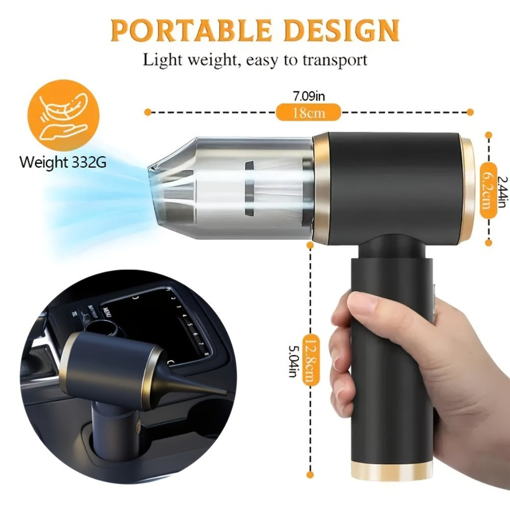 Aspiradora de mano inalámbrica, aspiradora doméstica, diseño ligero, con función de soplado y succión, carga USB, viene con varios accesorios, adecuada para limpiar polvo, migas de snacks, pelo, apta para sofás, alfombras, escritorios y escaleras.