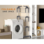 Tendedero de ropa, tendedero de ropa plegable vertical de 4 niveles con ruedas,se puede utilizar en interiores y exteriores.