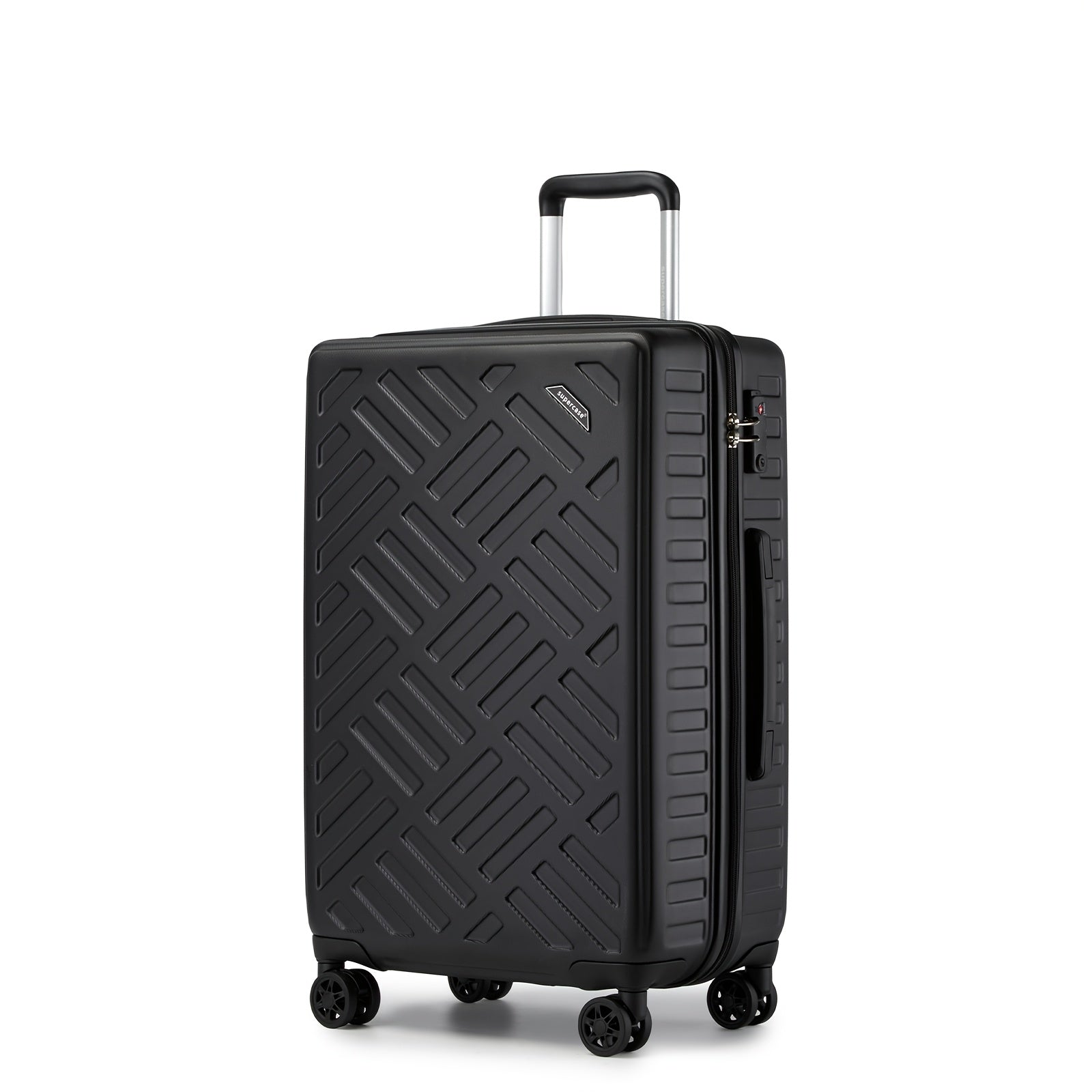 Maleta Rígida con Diseño Geométrico Elegante, Disponible en Tamaños de 20, 24 y 28 Pulgadas, Hecha de ABS+PC, con Cerradura TSA para Viajes Fáciles, Perfecta para la Vuelta al Cole o Regalos Navideños