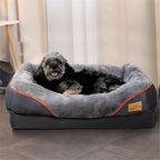 Cama ortopédica extragrande para perro, cama para mascotas de espuma de esponja, con funda lavable con cremallera, sofá tumbona para perros, para perros grandes y jumbo, regalo de juguete con chirrido, XL-3XL