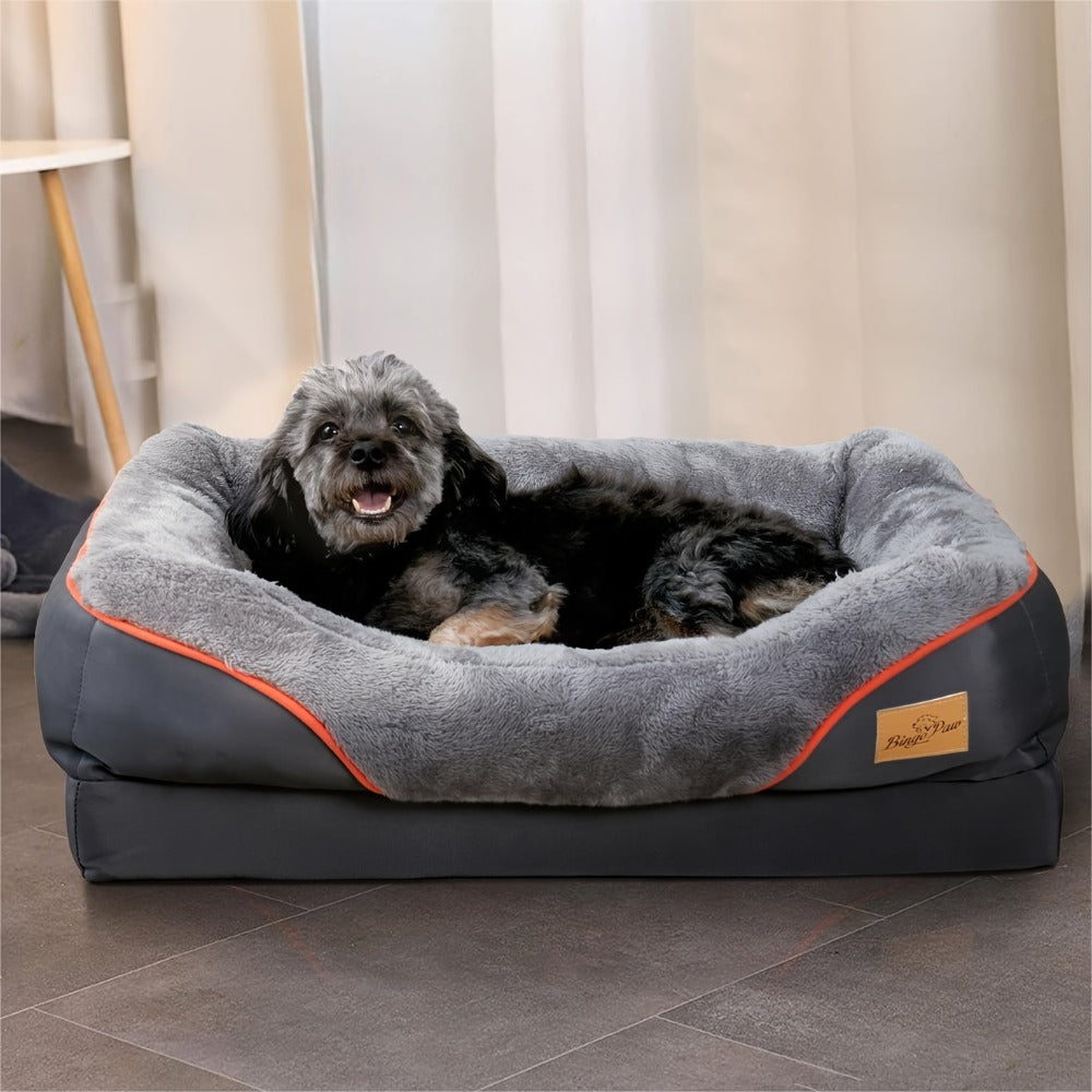 Cama ortopédica extragrande para perro, cama para mascotas de espuma de esponja, con funda lavable con cremallera, sofá tumbona para perros, para perros grandes y jumbo, regalo de juguete con chirrido, XL-3XL