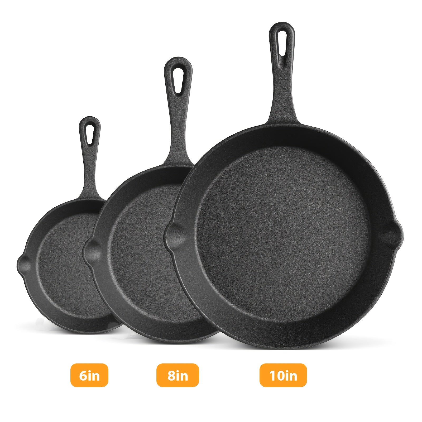 Juego de 3 Sartenes Antiadherentes, Sin Recubrimiento, Antiadherencia Duradera, Mangos Resistentes al Calor para Fácil Limpieza, Compatible Universalmente (Inducción, Gas, Eléctrico), Apto para Lavavajillas, Juego de Utensilios de Cocina para el Hogar
