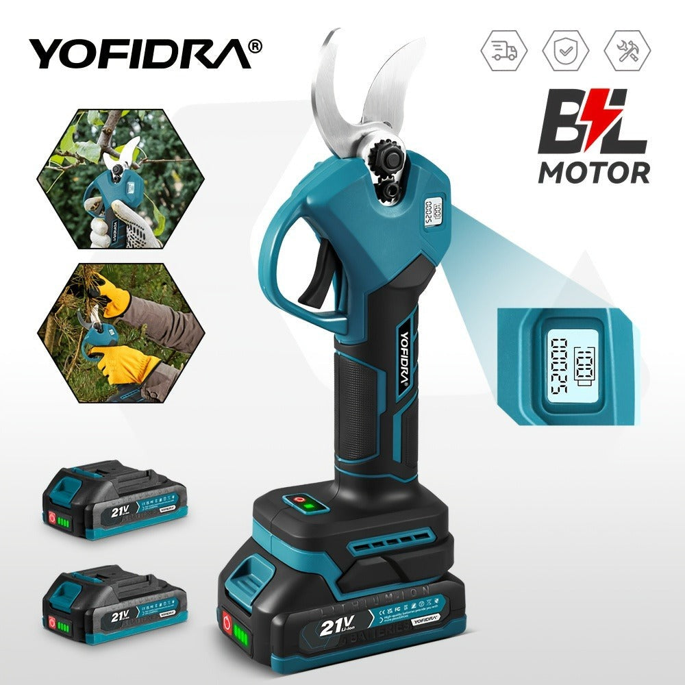 Tijeras de podar eléctricas inalámbricas con motor sin escobillas, máquina de podar eléctrica inalámbrica adecuada para podar, jardinería, árboles frutales y viñedos
