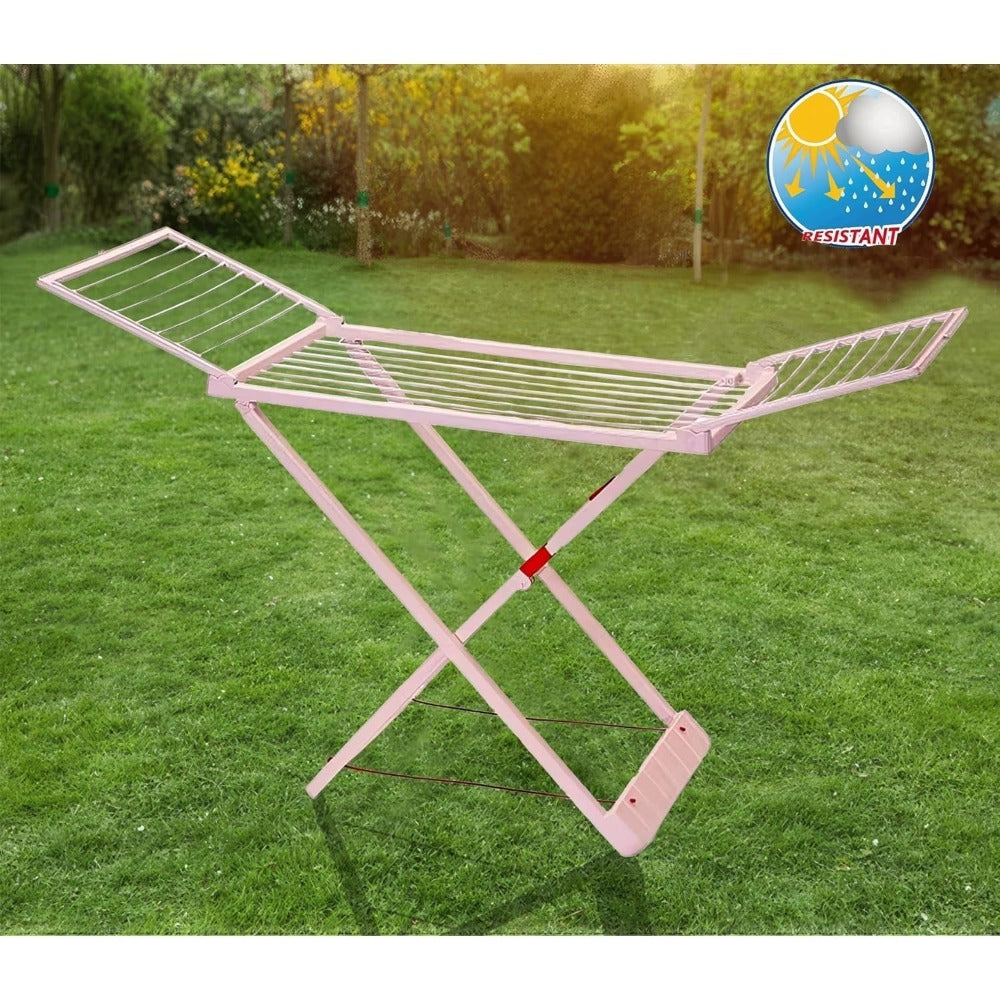 Tendedero Plegable con Alas, 20 Metros de Superficie de Tendido, Hecho de Resina Resistente al Sol y a la Intemperie, 180 x 108 x 55 cm - Dekohome