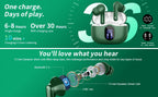 Auriculares Bluetooth | Auriculares inalámbricos 5.3 con estéreo de graves profundos, 36 horas de reproducción y estuche de carga LED, micrófonos