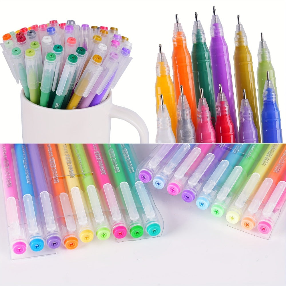 Bolígrafos y rotuladores | Set de Bolígrafos de Escritura a Mano de 168 COLORES con Colores Intensos, Ideal para Cuadernos, Pintura, para Tomar