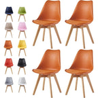 Sillas de comedor MCC Direct en juego de 4 piezas, sillas de cocina, sillas de oficina, silla de concha de diseño, "Eva" disponible en 7 colores de moda