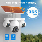 Cámara de seguridad exterior de 8MP con sistema PTZ de triple lente, /inclinación de 355°, detección humana PIR, audio bidireccional, visión nocturna a todo color, cámara WiFi adecuada para vigilancia empresarial, aplicación y notificaciones de alarma