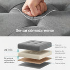 Puff o Banco de almacenaje Plegable | Taburete Reposapiés Otomana | Baúl de Almacenamiento | Taburete Reposapiés.para Cama, Dormitorio, salón, Comedor o Recibidor | 38x38x38cm | Soporta 300kg.