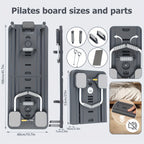 Tabla de Pilates Yoga Plegable | Set de Gimnasio Multifuncional para el Hogar con Temporizador, 2 Manijas de Resistencia, 2 Cuerdas de Tensión, Barra de Flexiones y Plataforma de Equilibrio | Entrenamiento de Core y Fuerza para Mujeres y Principiantes, En