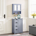 Costoffs Armario con Espejo para Baño con Puerta de Espejo, Armario Colgante para Baño con Espejo de Pared con 3 Estantes 56 Cm X 13 Cm X 58 Cm